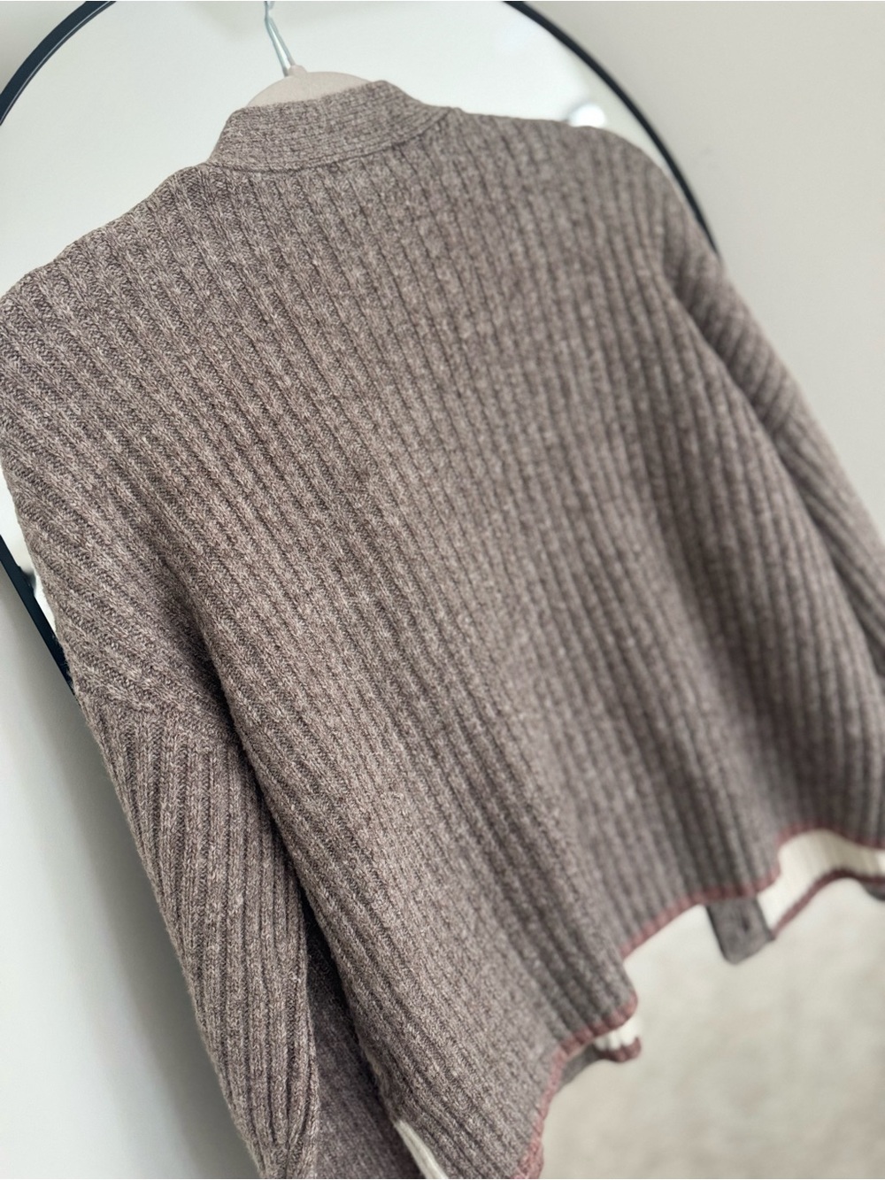 Rachel Zoe Taupe, Cream &‎ Beige Argyle Knit Cardigan - Picture 10 of 10
